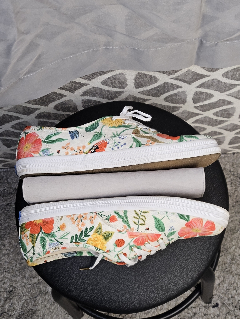 Keds Rifle Paper Co Champion Low Profile Floral Garden Canvas Lace Up Sneakers - Picture 6 of 10